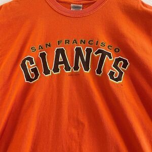 Orange San Francisco Giants Majestic T Shirt Men's L‎ MLB Baseball Vintage 2006